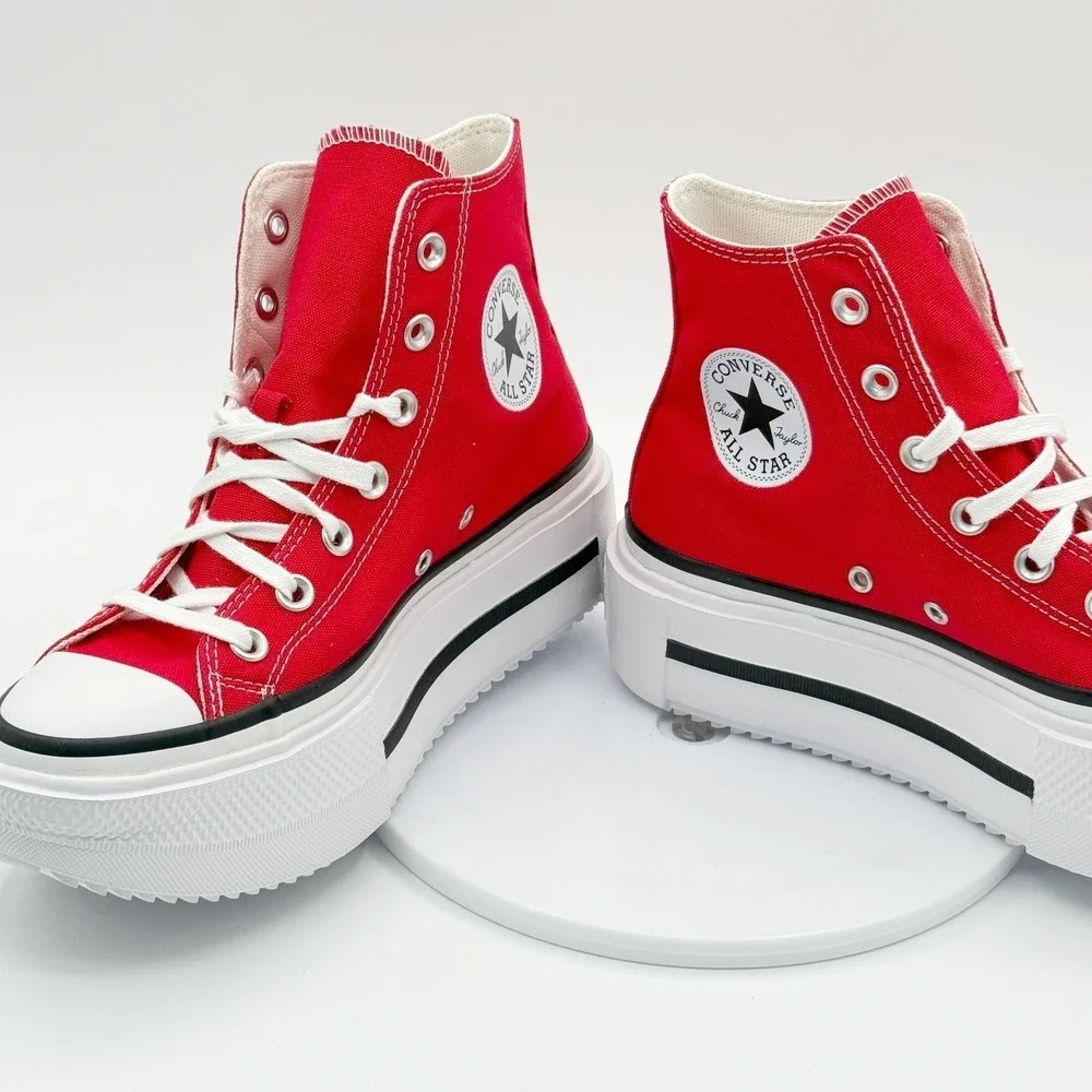 Converse Chuck Taylor All Star Lift Double Stack High Red Size 8 Womens - New - Picture 3 of 10
